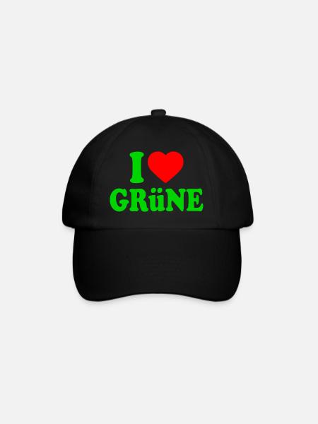 I love grüne - Baseballkappe - Schwarz/Schwarz