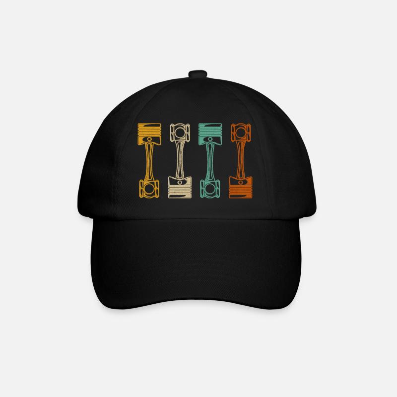 Retro Car Mechanic - Baseball Cap - black/black