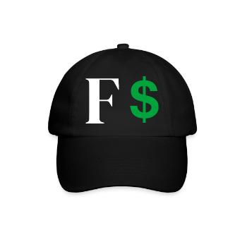 Buchstabe f Dollar - Baseballkappe - Schwarz/Schwarz - Vorne