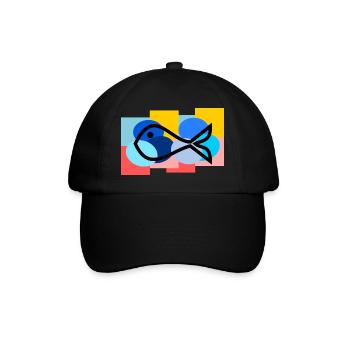 FISH. SARDINE. APRIL FOOL. SEA. OCEAN - Baseball Cap - black/black - Front