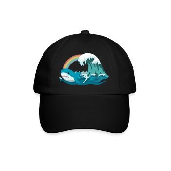 Pride Blahaj with Rainbow - Baseball Cap - black/black - Front