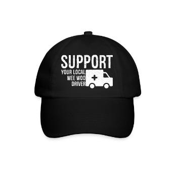 support your local wee woo driver - Baseballkappe - Schwarz/Schwarz - Vorne