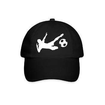 Minimalistische Silhouette Fußballspieler - Baseballkappe - Schwarz/Schwarz - Vorne