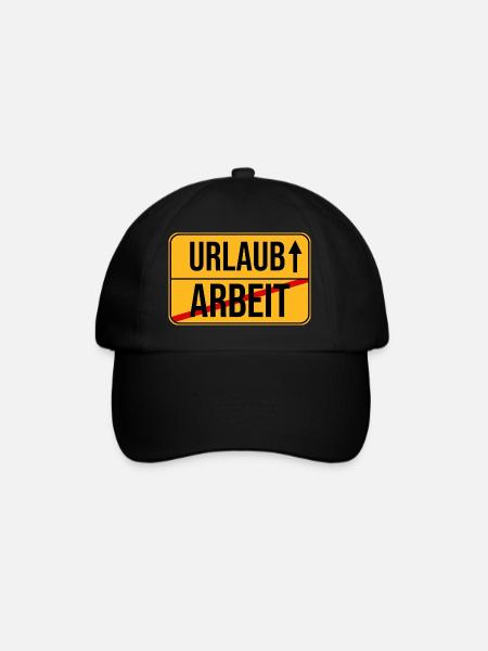 Urlaub Arbeit Wegweiser Design - Baseballkappe - Schwarz/Schwarz
