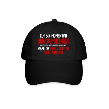 Sans surveillance – Chemise amusante pour retraité - Casquette classique - noir/noir - Devant