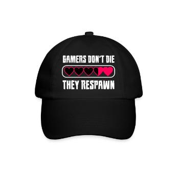 Gamer Herz Botschaft - Baseballkappe - Schwarz/Schwarz - Vorne