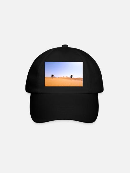 Solar Palms in Golden Desert - Baseball Cap - black/black