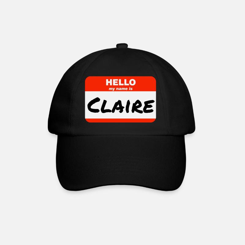 Hello My Name Is Claire Etikett Namensschild - Baseballkappe - Schwarz/Schwarz
