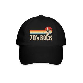 70s Rock Music 1970s Metal Band Theme Party - Baseball Cap - black/black - Front