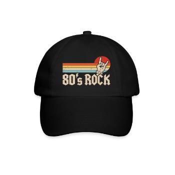 80s Rock Music 1980s Metal Band Theme Party - Baseball Cap - black/black - Front