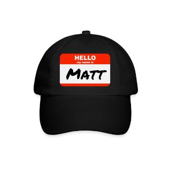 Bonjour, je m’appelle Matt Étiquette Étiquette - Casquette classique - noir/noir - Devant