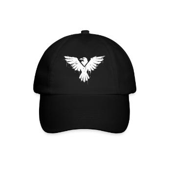 Black and White Bird Graffiti - Baseball Cap - black/black - Front
