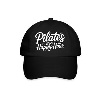 Pilates ist meine Happy Hour für Instruktoren - Baseballkappe - Schwarz/Schwarz - Vorne