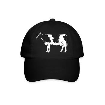 Cow Cattle Farm Farmer Animal Welfare Vector - Baseball Cap - black/black - Front