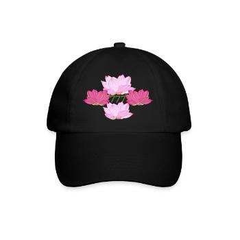 Spirituelle Lotus 777 Engel-Nummer - Baseballkappe - Schwarz/Schwarz - Vorne