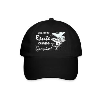 Lustiges deutsches Ruhestandsdesign - Baseballkappe - Schwarz/Schwarz - Vorne