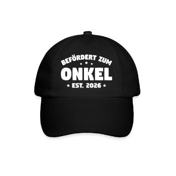 Promoted to Uncle 2026 – Uncle Gift Idea - Baseball Cap - black/black - Front