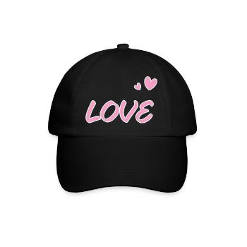 Pastellliebe und gezeichnete Herzen - Baseballkappe - Schwarz/Schwarz - Vorne