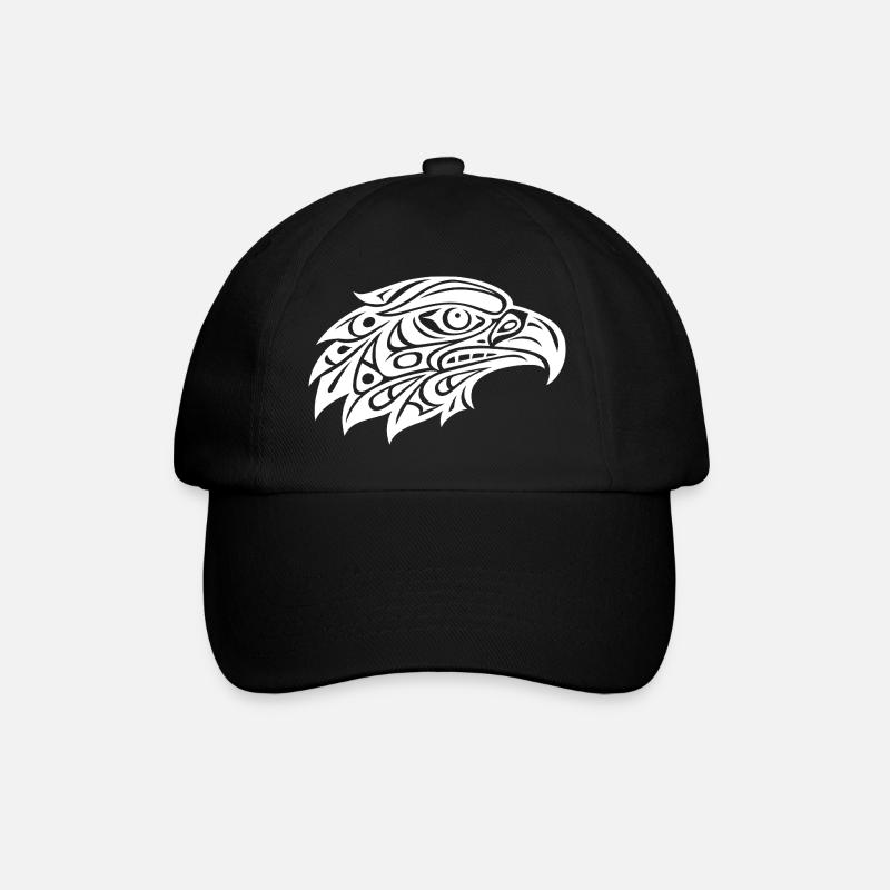 Tribal Eagle Head Art - Baseball Cap - black/black