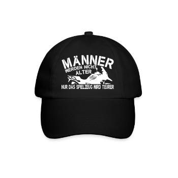Enduro Motorrad Spruch Männer alt lustig - Baseballkappe - Schwarz/Schwarz - Vorne