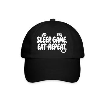 Répétition de la nourriture du jeu de sommeil - Casquette classique - noir/noir - Devant