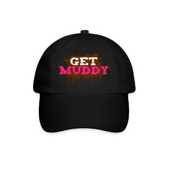 Get muddy Schlammlauf Mud Run Muddy Race - Baseball Cap - black/black - Front