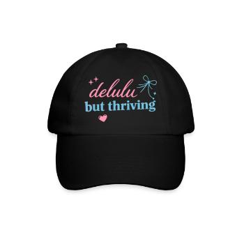 Delhu Thriving Script Logo - Baseball Cap - black/black - Front