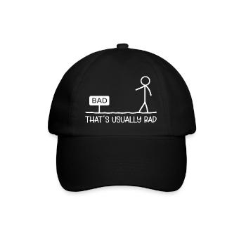 That's Usually Bad Stick Figure Humor Jokes - Baseballkappe - Schwarz/Schwarz - Vorne