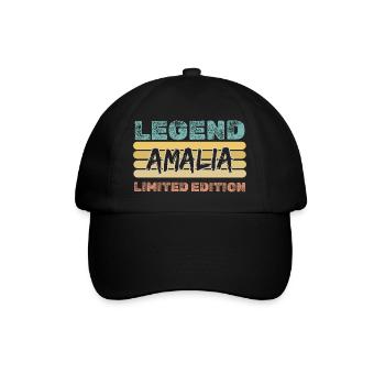 Geschenk für Amalia - Baseballkappe - Schwarz/Schwarz - Vorne