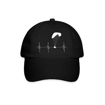Heartbeat paraglider - Baseball Cap - black/black - Front