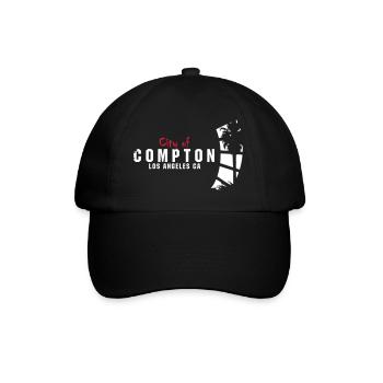 city of compton - Baseballkappe - Schwarz/Schwarz - Vorne