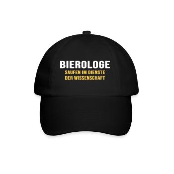 bier biergarten bierologe trinkspruch - Baseballkappe - Schwarz/Schwarz - Vorne