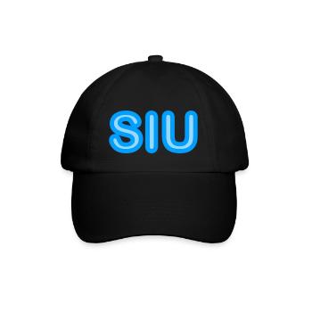 Jugendwort - Siu - Neonschrift in blau - Baseballkappe - Schwarz/Schwarz - Vorne