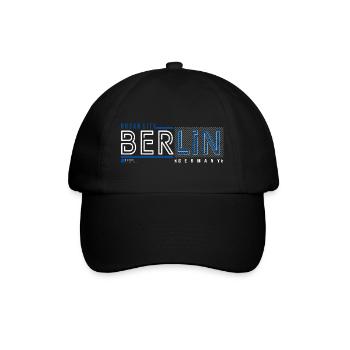 Berliner Urban City Style Fan Reise Streetwear - Baseballkappe - Schwarz/Schwarz - Vorne