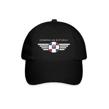 Ich liebe Dominikanische Republik Design T-Shirt - Baseballkappe - Schwarz/Schwarz - Vorne