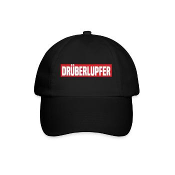 Drüberlupfer Lustiger Kreisliga Fußball Spruch - Baseballkappe - Schwarz/Schwarz - Vorne