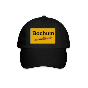 Bochum da komm ich wech - Baseballkappe - Schwarz/Schwarz - Vorne