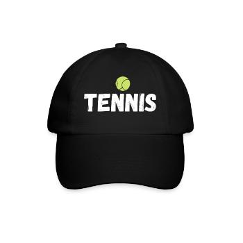 tennis / Tennis / Tennis spieler / Tennis Spielen - Baseballkappe - Schwarz/Schwarz - Vorne