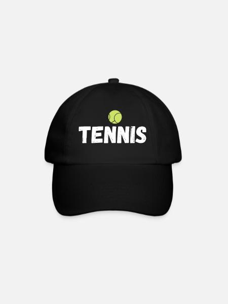 tennis / Tennis / Tennis spieler / Tennis Spielen - Baseballkappe - Schwarz/Schwarz