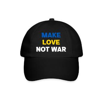 Make Love Not War Peace Weltfrieden Ukraine - Baseballkappe - Schwarz/Schwarz - Vorne
