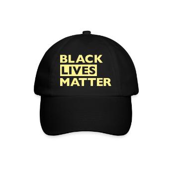 Black Lives Matter BLM Gelb - Baseballkappe - Schwarz/Schwarz - Vorne