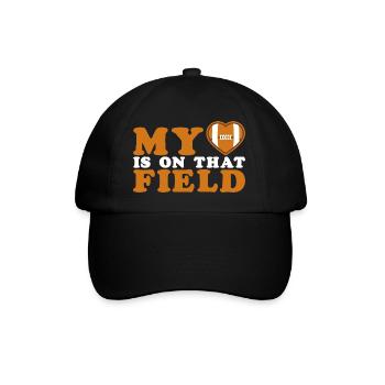 Mon cœur est sur ce terrain Football Maman - Casquette classique - noir/noir - Devant