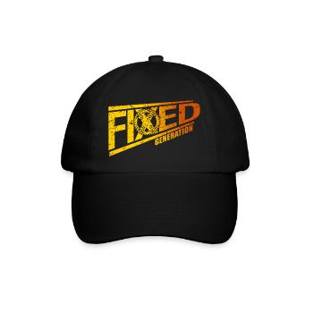 Fixie Bike Fahrradfahrer Geschenk - Baseballkappe - Schwarz/Schwarz - Vorne