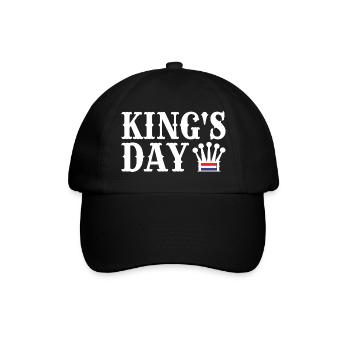 Königstag Kings Day Niederlande Flagge - Baseballkappe - Schwarz/Schwarz - Vorne