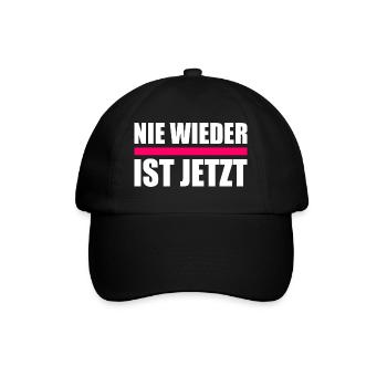Nie wieder ist jetzt - Baseballkappe - Schwarz/Schwarz - Vorne