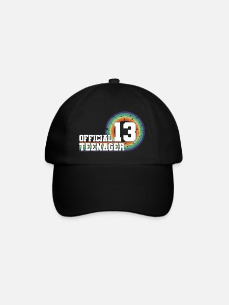 Offizieller Teenager 13, cooles Geschenk zum 13. Geburtstag - Baseballkappe - Schwarz/Schwarz