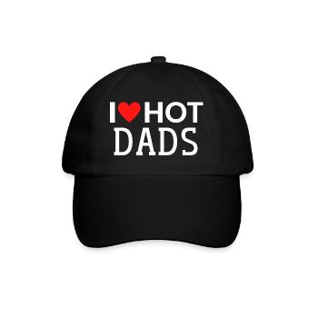 I Love Hot Dads - Baseballkappe - Schwarz/Schwarz - Vorne