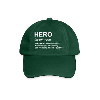 Texte blanc de définition du héros. - Casquette classique - vert bouteille - Devant