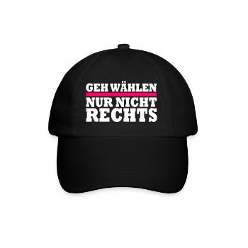 GEH WÄHLEN - Baseballkappe - Schwarz/Schwarz - Vorne