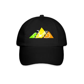 Bicycle Road Bike Mountains Vintage Retro - Baseball Cap - black/black - Front